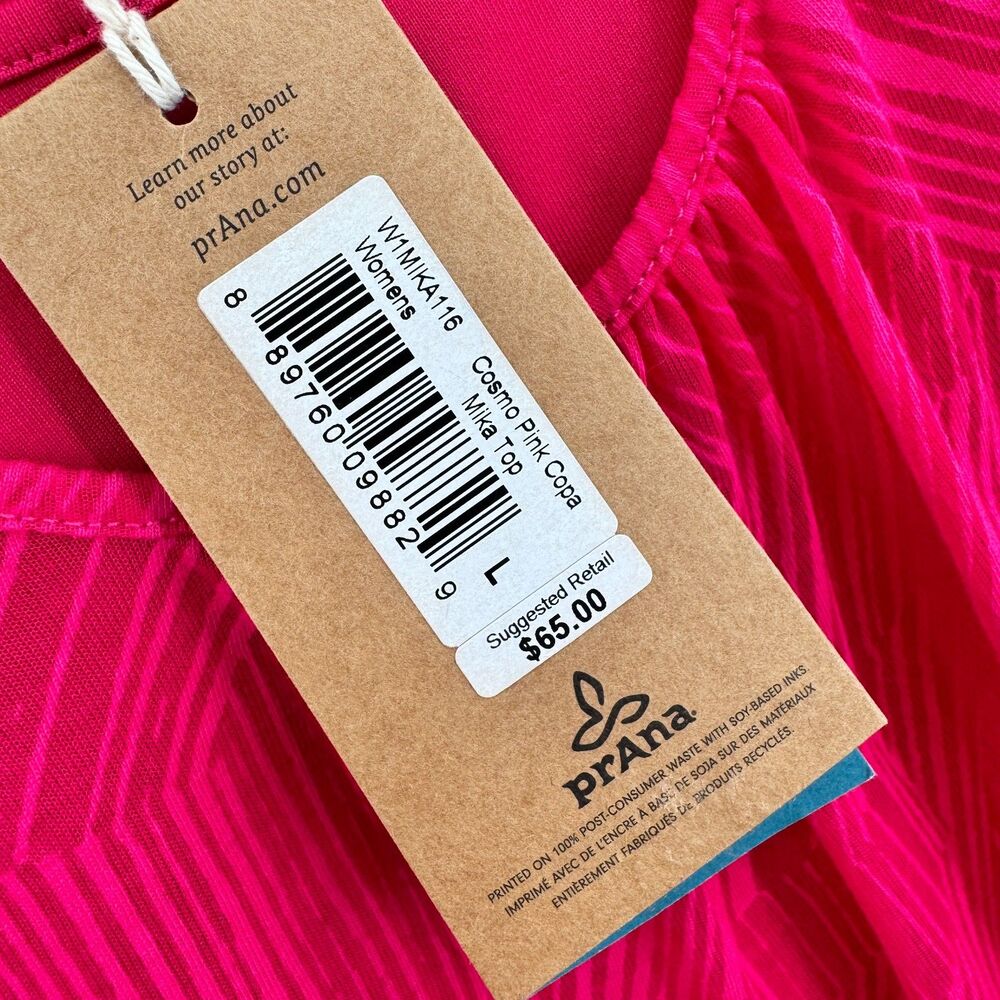 NWT PRANA Copa Mika Cosmo Pink Tank Top Size L - Picture 6 of 8